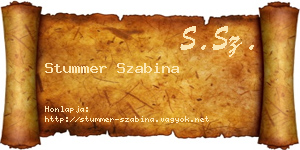 Stummer Szabina névjegykártya
